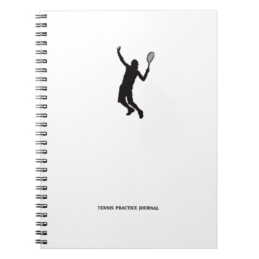 Black and White Motif Tennis Practice Journal (Devant)