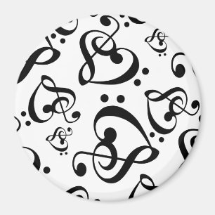 Black and white Music Pattern Magnet Magneet