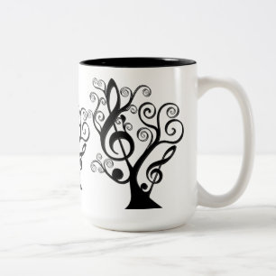 Black and White Music Treble Clef Tree Mok
