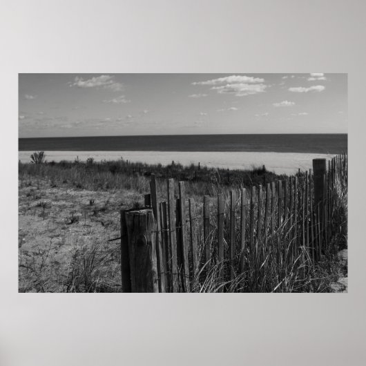 Black and White New Jersey Beach Poster (Voorkant)