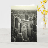 Black and White New York City Skyline Kaart (Gele Bloem)