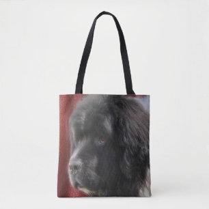 Black and White Newfoundland Dog Face Draagtas