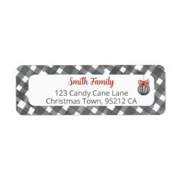 Black and White Noël Adress Etiket
