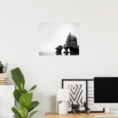 Black and White Ocean Shore Poster (Bureau à domicile)