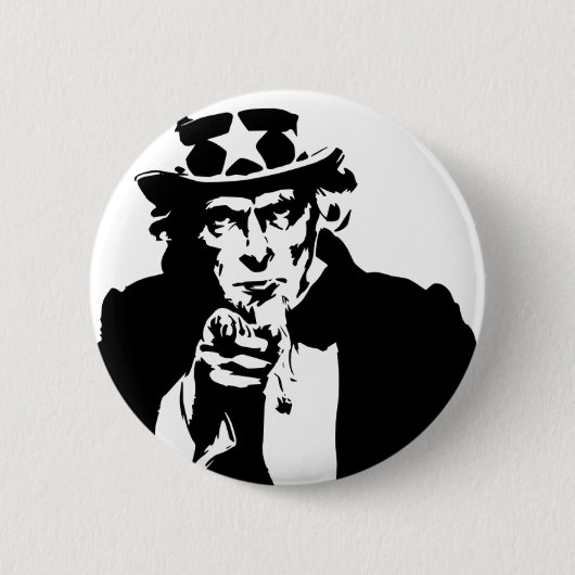 Black and White oom Sam Icon Ronde Button 5,7 Cm (Voorkant)