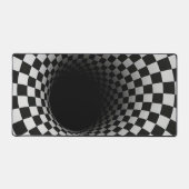 Black and White Optical Illusion Tunnel Bureaumat (Voorkant)