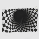 Black and White Optical Illusion Tunnel Golfhanddoek (Horizontaal)