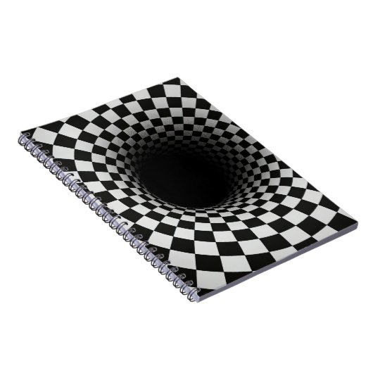 Black and White Optical Illusion Tunnel Notitieboek (Rechterzijde)