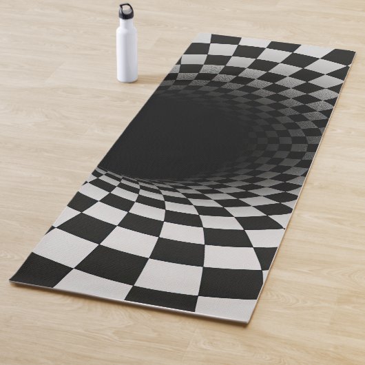Black and White Optical Illusion Tunnel Yogamat (In situ)