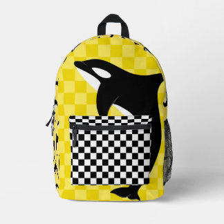 Black And White Orca Killer Whale Check  Bedrukte Rugzak