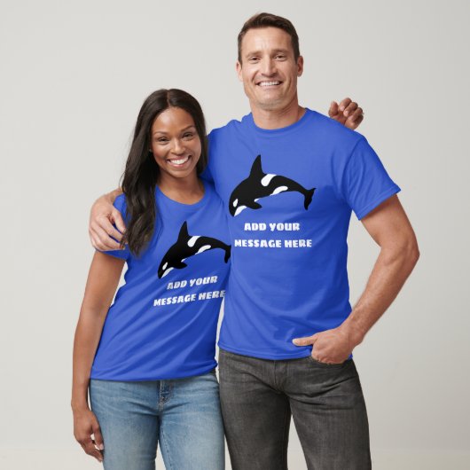 Black and White Orca, Killer Whale Custom Bericht T-shirt (Unisex)