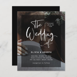 Black and White Overlay Budget Photo Wedding