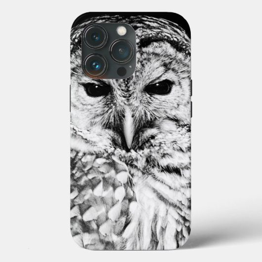 Black and White Owl Face Closeup Case-Mate iPhone Case (Achterkant)
