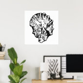 Black and White Oyster Shell Poster (Bureau à domicile)