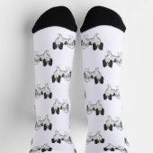 Black and White Papillon Cute Cartoon Dog Pattern Sokken (Top)