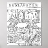 Black and White Paris Boulangerie Poster (Voorkant)