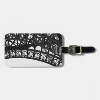 Black and White Paris Eiffel Tower Luggage Tag Bagagelabel