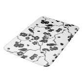 Black and White Pattern Birds on Cherry Blossoms Badmat (Gekanteld)