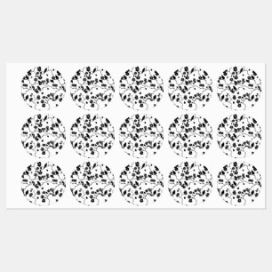 Black and White Pattern Birds on Cherry Blossoms Labels