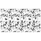 Black and White Pattern Birds on Cherry Blossoms Tafelkleed (Voorkant (Horizontaal))