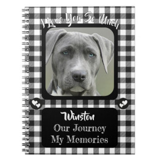 Black and White Pattern Pet Photo Memorial Journal Notitieboek