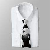 Black and White Pattern Yin and Yang Stropdas (Gebonden)