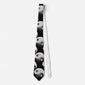 Black and White Pattern Yin and Yang Stropdas (Voorkant)