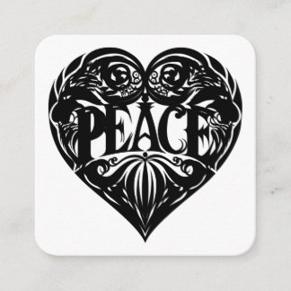 BLACK AND WHITE PEACE HEART INFORMATIEKAARTJE