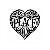 BLACK AND WHITE PEACE HEART 	RUBBERSTEMPEL (Afrduk)