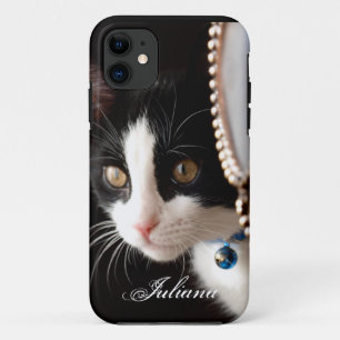Black and White Peek a Boo Cat iPhone 5 Hoesje