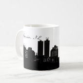 Black and White Peoria, Illinois Skyline Koffiemok (Voorkant links)