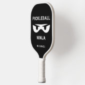 Black and White Personalized Fun Ninja Pickleball Paddle (Links)