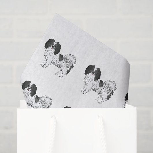 Black and White Phalène Cartoon Dogs Pattern Tissuepapier (Cadeauzakje)