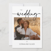 Black and White Photo Modern Wedding Kaart (Achterkant)