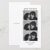Black and White Photo Strip Wedding Save the date (Devant / Derrière)