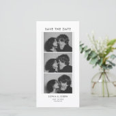 Black and White Photo Strip Wedding Save the date (Debout devant)
