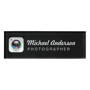 Black and White Photography Camera Lens Logo Naambadge