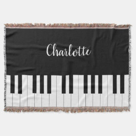 Black and White Piano Keys met aangepaste naam Deken