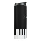 Black and White Piano Keys met aangepaste naam Thermosbeker (Gedraaid links)
