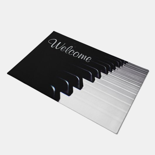 Black and White Piano Keys Welkom Mat Doormat (Schuin)