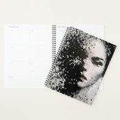 Black and white pixel face planner (Display)