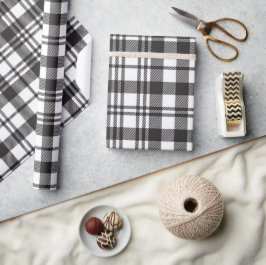 Black and White Plaid Cadeaupapier