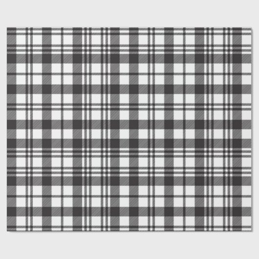 Black and White Plaid  Cadeaupapier (Vlak)