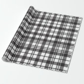 Black and White Plaid  Cadeaupapier (Uitgerold)
