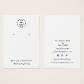 Black and White Plain Jewelry Earring Display Kaar Visitekaartje (Voorkant /achterkant)