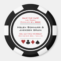 Black and White Poker Chip Wedding Save the Date