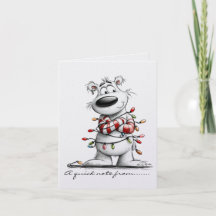 Black and White Polar Bear With Colored Lights