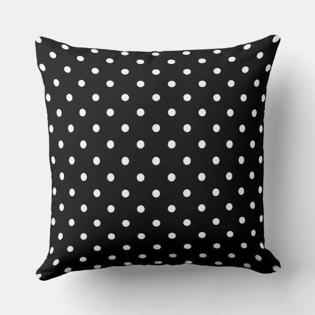 Black and white polka dot Dog pic Kussen (Achterkant)