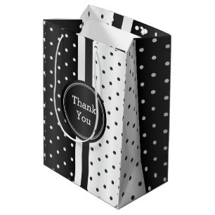 Black and White Polka Dots - Bedankt Medium Cadeauzakje