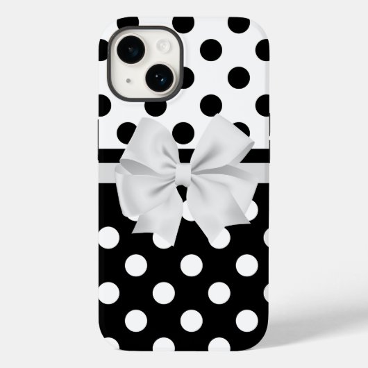 Black and White Polka Dots Hoesje-Mate iPhone Case (Achterkant)